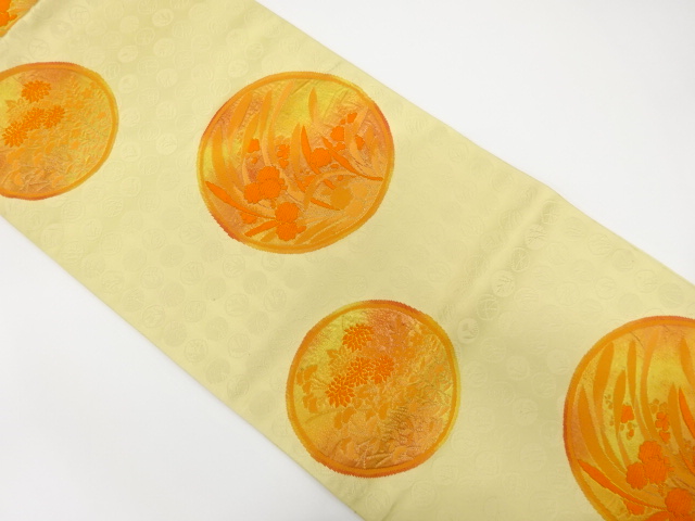 花丸模様織り出し　名古屋帯